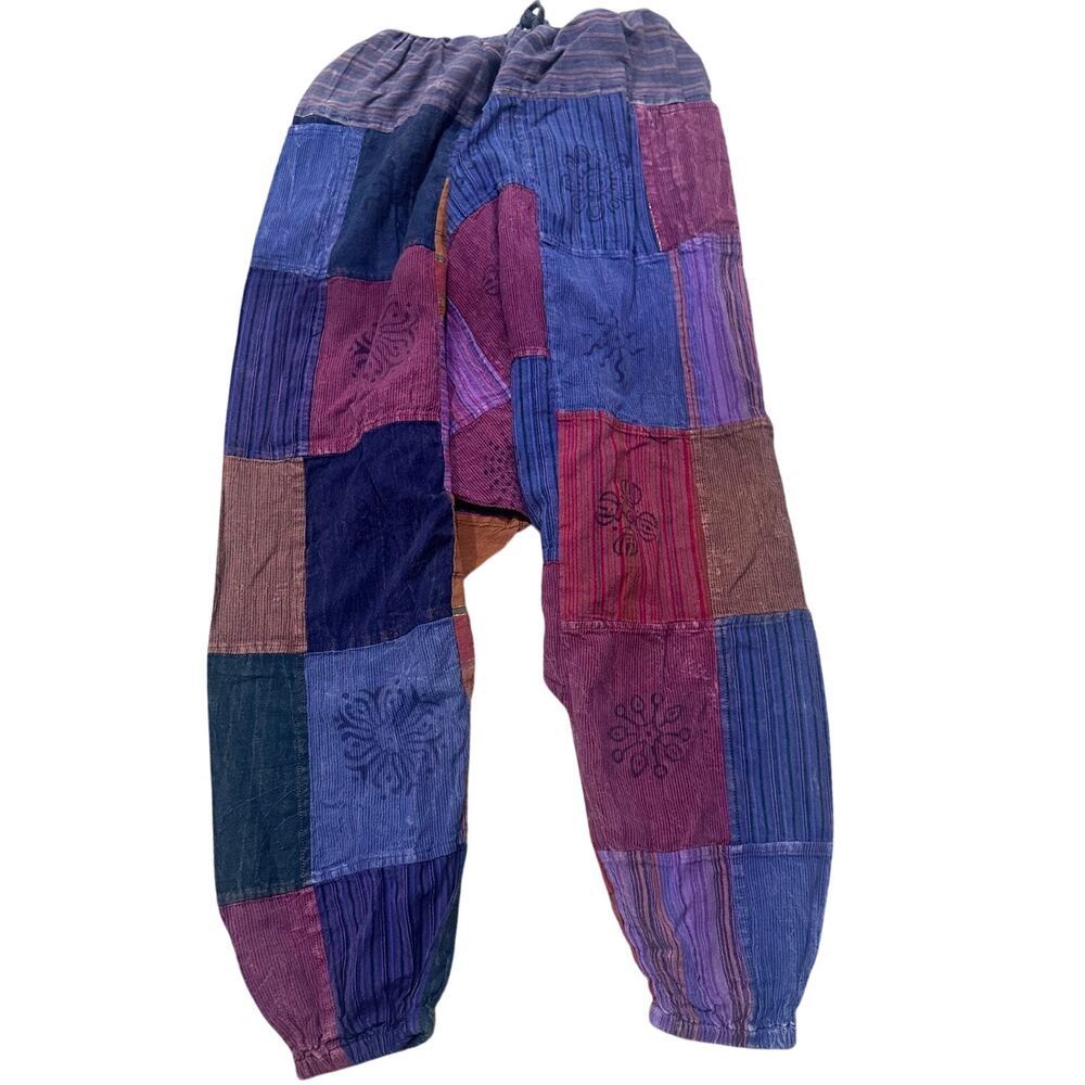 Nepal Patchwork Cotton Harem Pants Boho Hippie Fe… - image 2